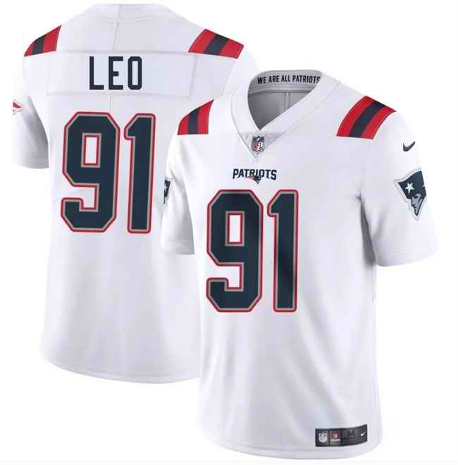 Men's New England Patriots #91 Titus Leo White 2025 Vapor Limited Stitched Football Jersey